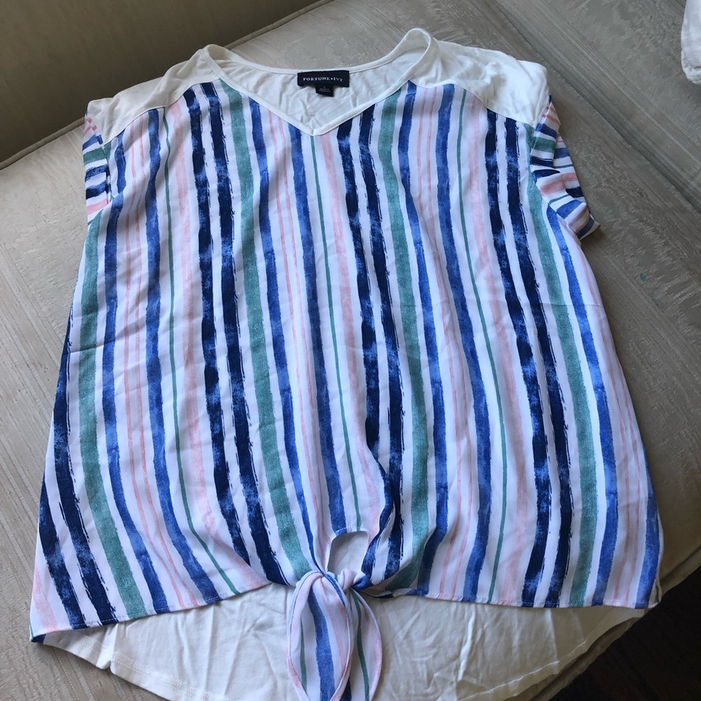 Fortune + Ivy tie front top